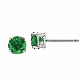Classic Birthstone Stud Earrings with Emerald Bridal Moment