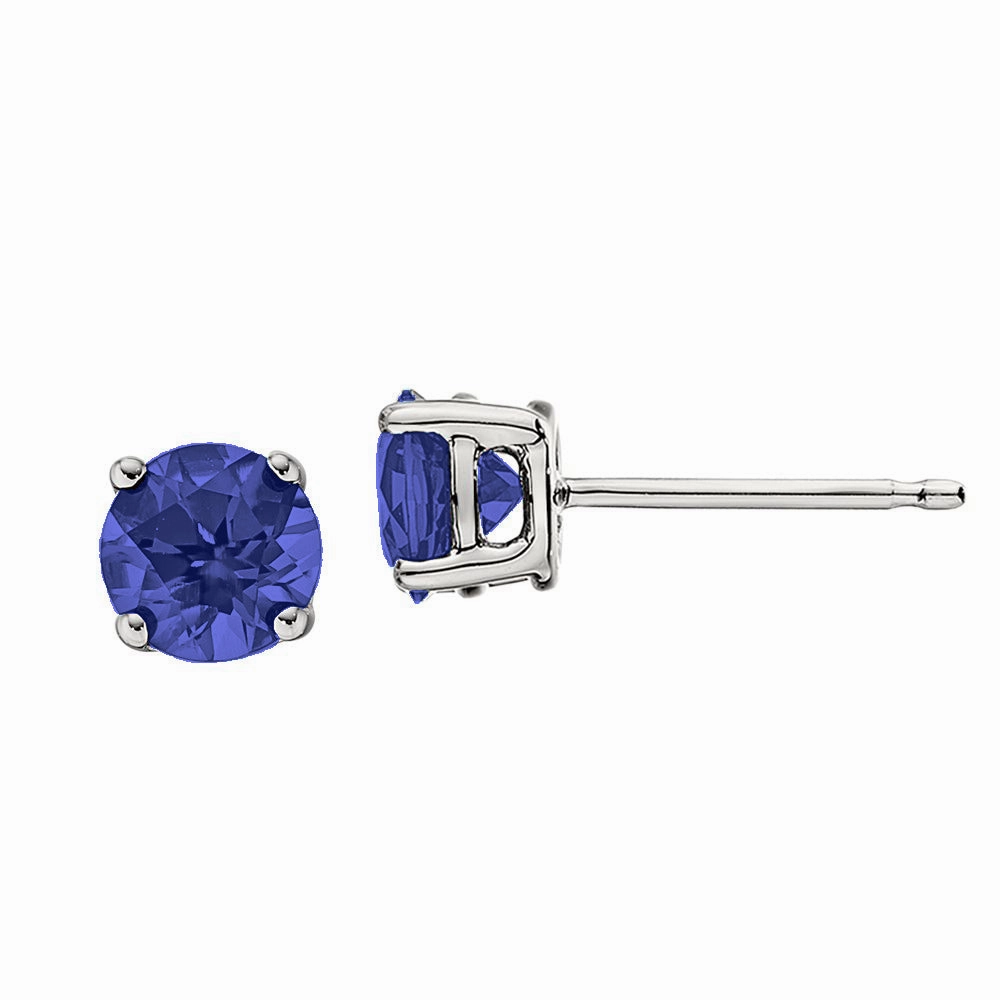 Classic Birthstone Stud Earrings with Tanzanite Artistic Mood