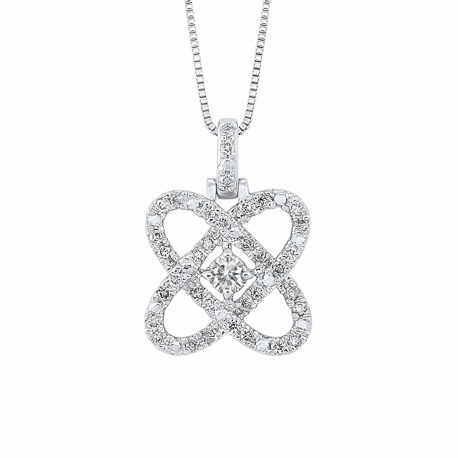 Love's Crossing Diamond Necklace 1/4 Cttw Sterling Silver Chic Craft Gentle Shine