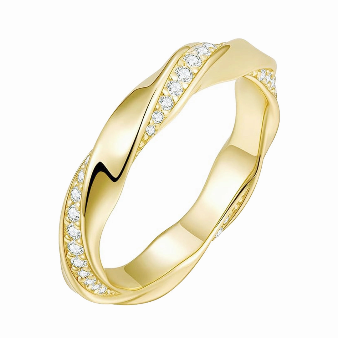 Quiet Shine Custom Style Twisted Pave Eternity Promise Ring