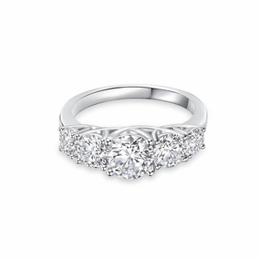 Muted Glow Classic Five Stone Anniversary Band