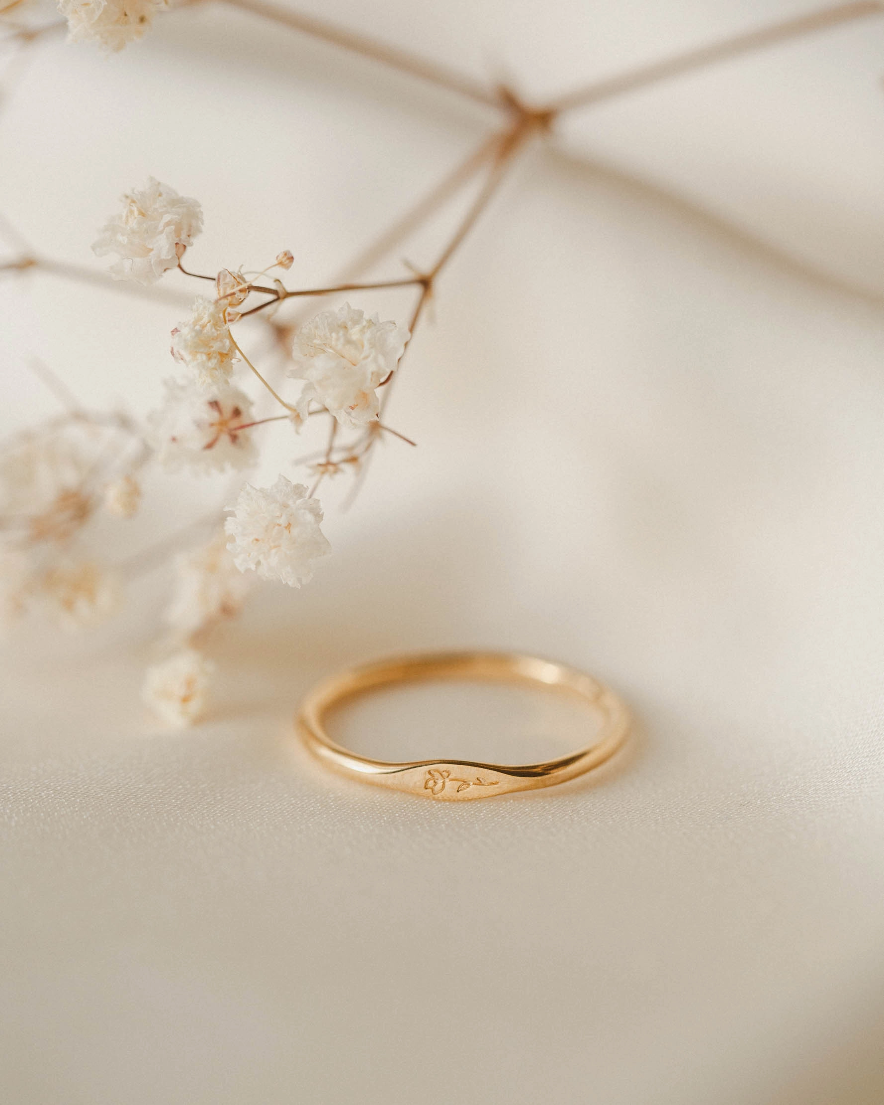 Micro Signet Ring Duo Set Smooth Surface