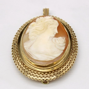 Timeless Features Carved Shell Cameo Brooch & Pendant | 30.00ct |