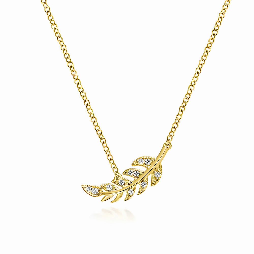 Couture Botanical Foliage Lab Grown Diamond Necklace Sparkling Shine Luxury Element