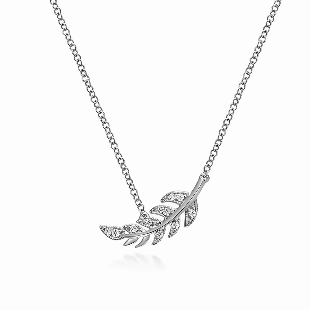 Couture Botanical Foliage Lab Grown Diamond Necklace Bright Choice Glam Focus