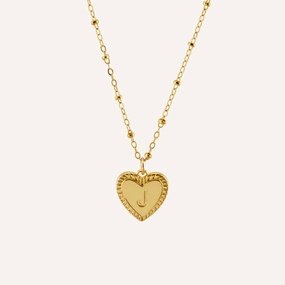 Polished Touch HEART INITIAL NECKLACE