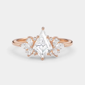 Fashionable Edge Unique Kite Cut Moissanite Butterfly Cluster Engagement Ring