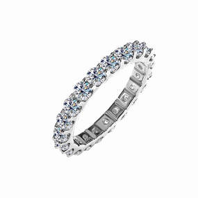 Textile Shine Sparkling finish 2.2 Carat Full Diamond Ring Band | S925 | Moissanite