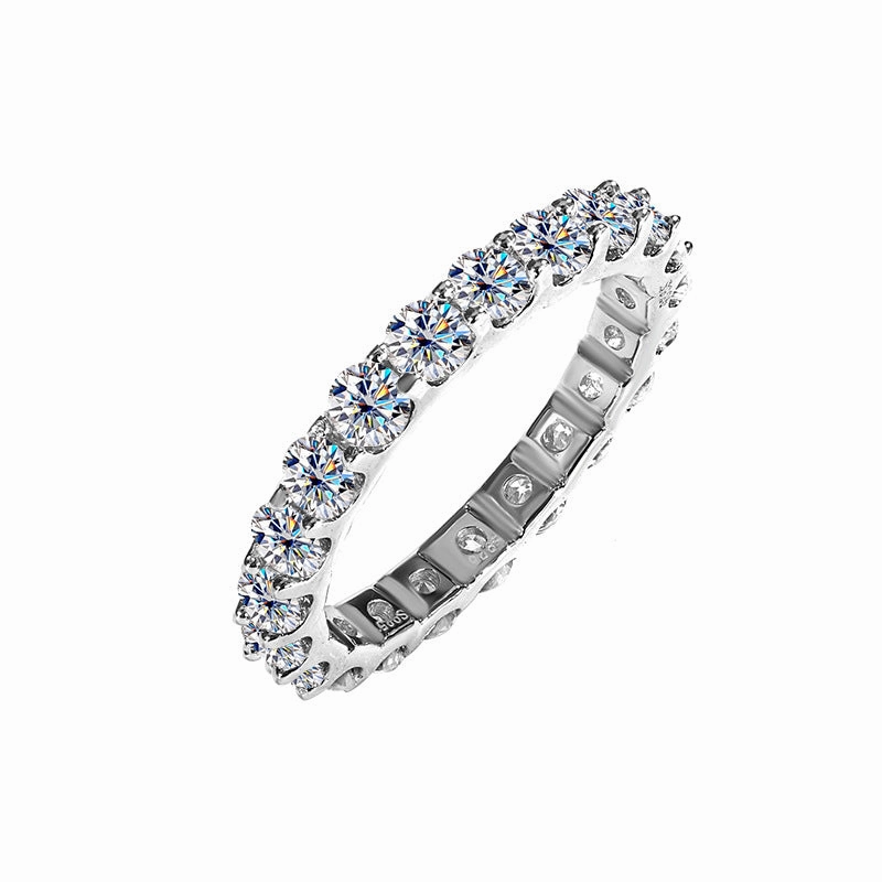 Textile Shine Sparkling finish 2.2 Carat Full Diamond Ring Band | S925 | Moissanite