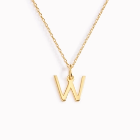 Crisp Shine W Necklace / Gold Initial Necklace