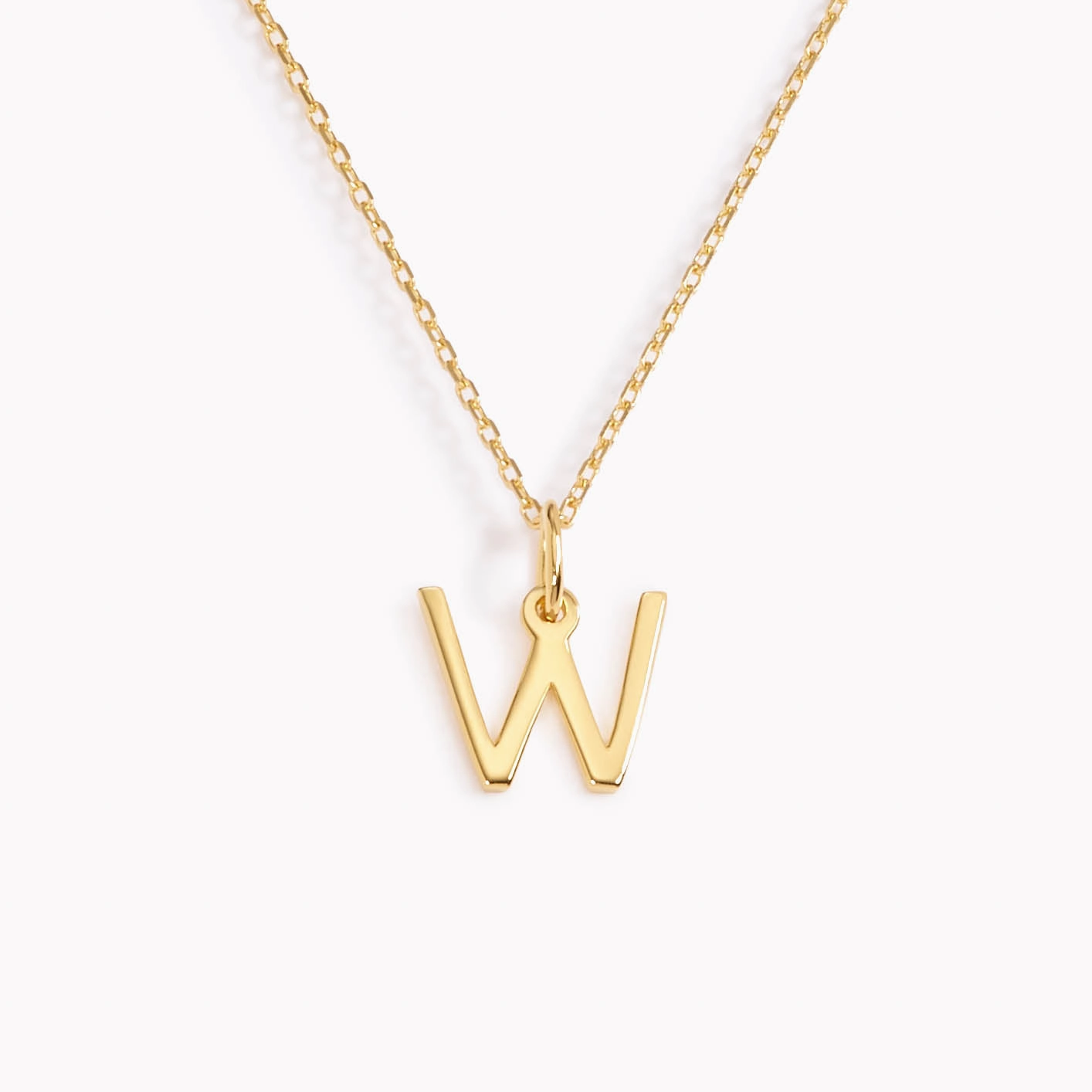 Crisp Shine W Necklace / Gold Initial Necklace
