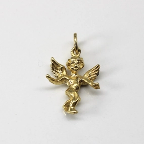 Yellow Gold Angel Pendant Cozy Accent
