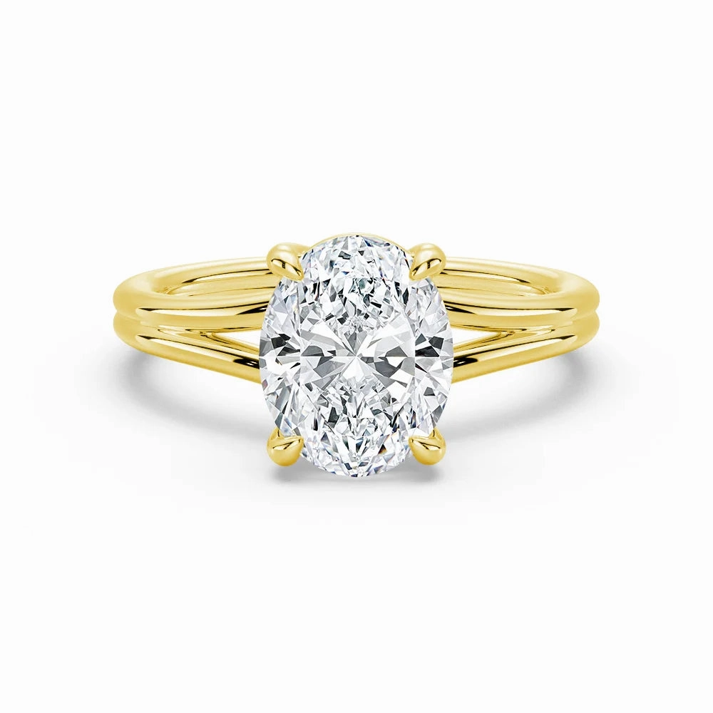 Classic Oval Solitaire Engagement Ring with Split Shank holiday season Glamorous Detail