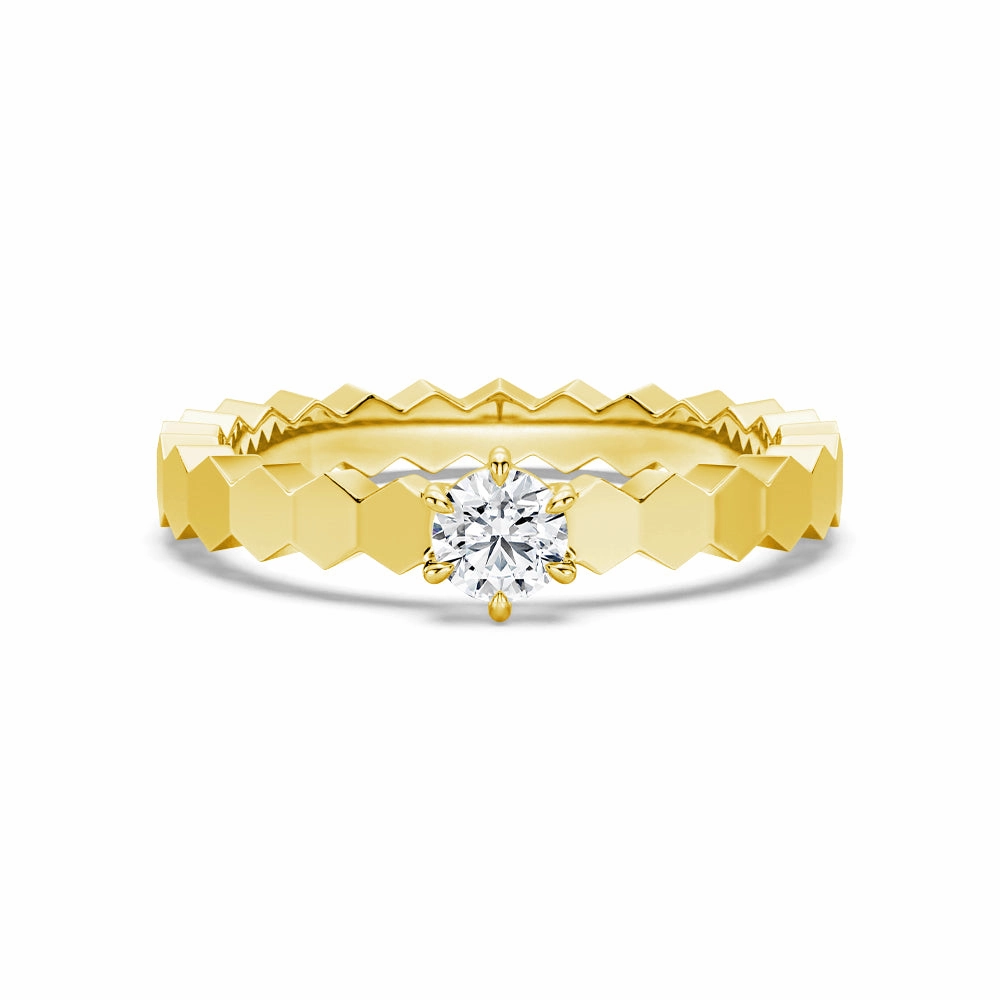 Luxury Contour Chic Glimmer Geometric Lab Grown Diamond Promise Ring