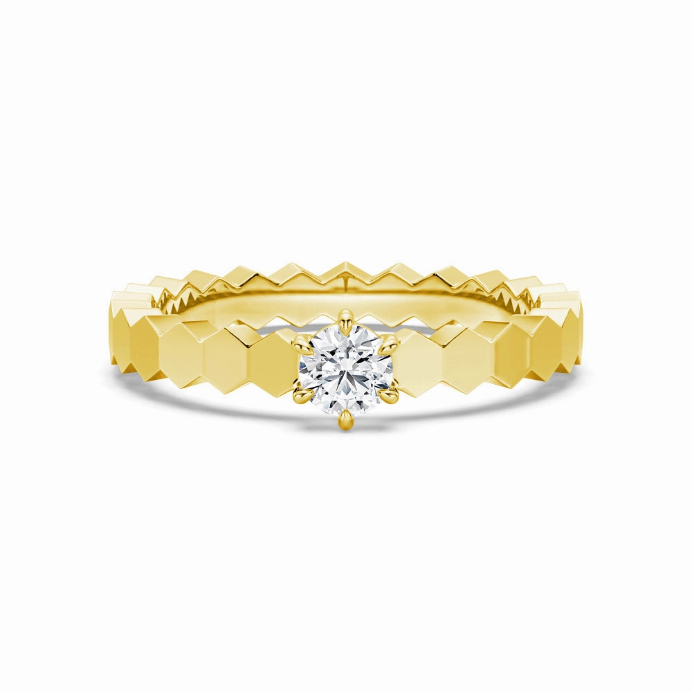Precious Jewelry Pieces Fashionable Touch Geometric Lab Grown Diamond Promise Ring