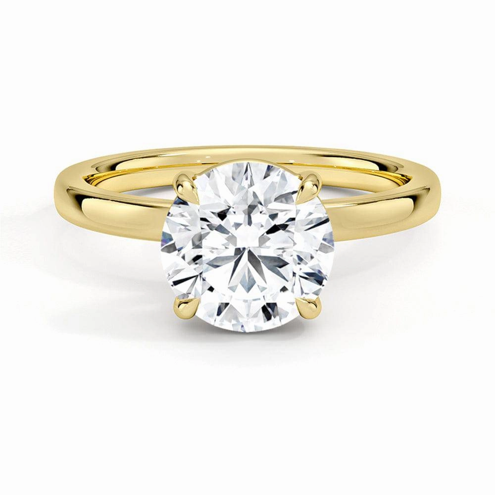 Airy Light Classic Round Solitaire Brilliant Moissanite Engagement Ring