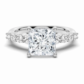 Classic Shared Prong Princess Cut Moissanite Engagement Ring Feminine Edge Trendy Accessories