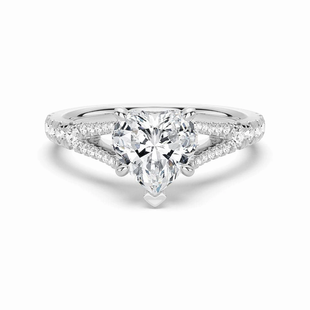Casual Shine Timeless Shine Jewelry Heart Shaped Split Shank Moissanite Engagement Ring
