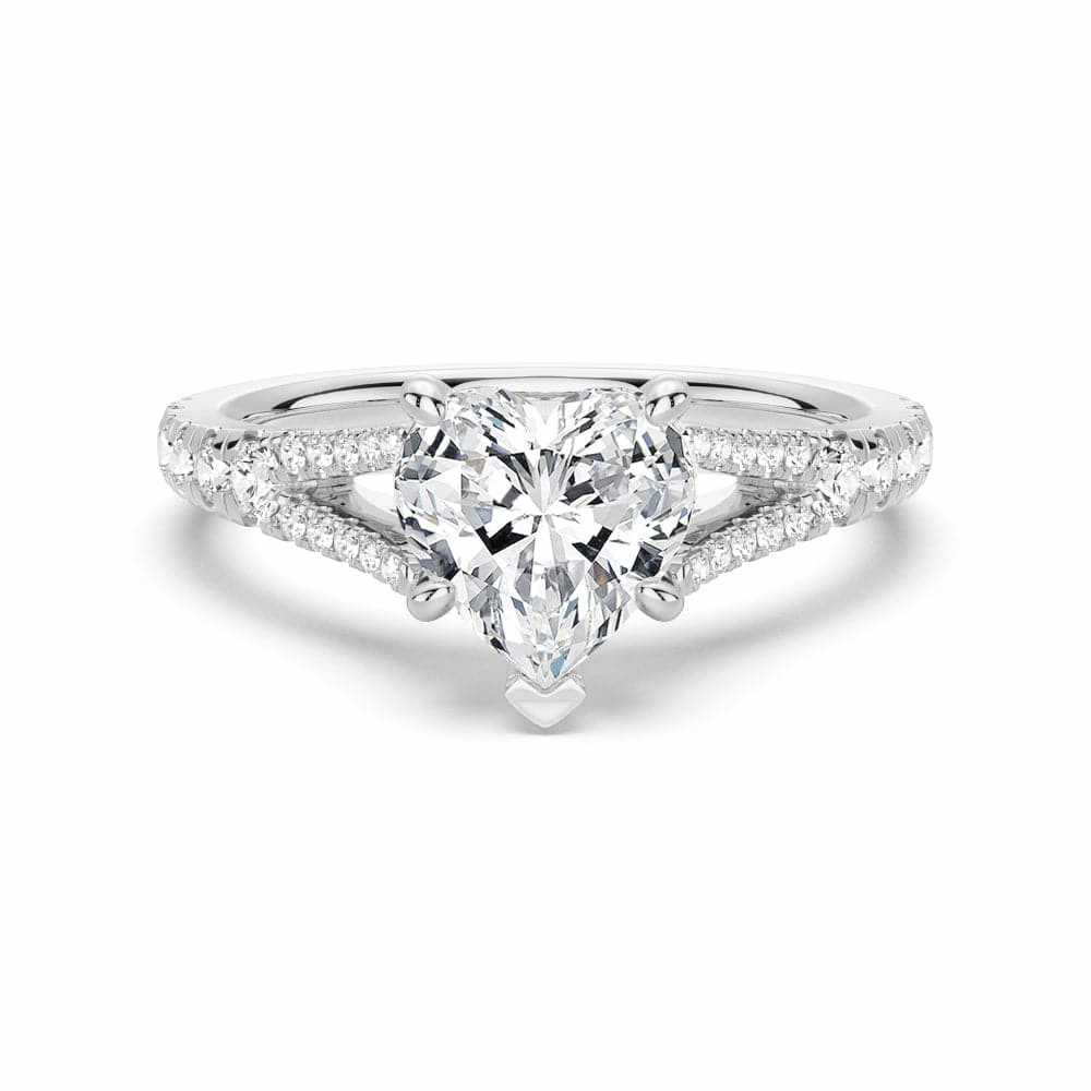 Quick Fit City Spark Heart Shaped Split Shank Moissanite Engagement Ring