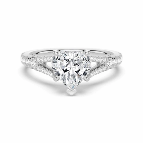 Heart Shaped Split Shank Moissanite Engagement Ring Elegant Features Weekend Ready