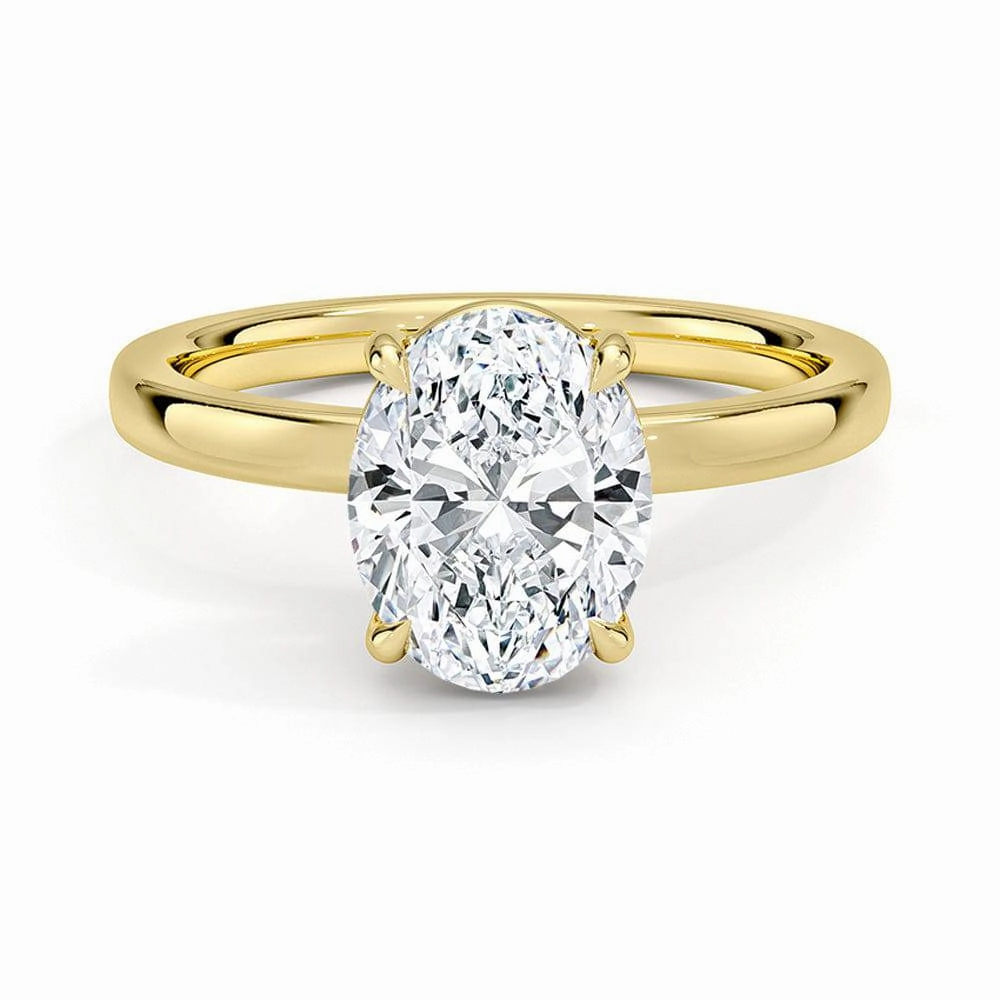 Classic Solitaire Oval Cut Moissanite Engagement Ring Radiant Finish Shining Design