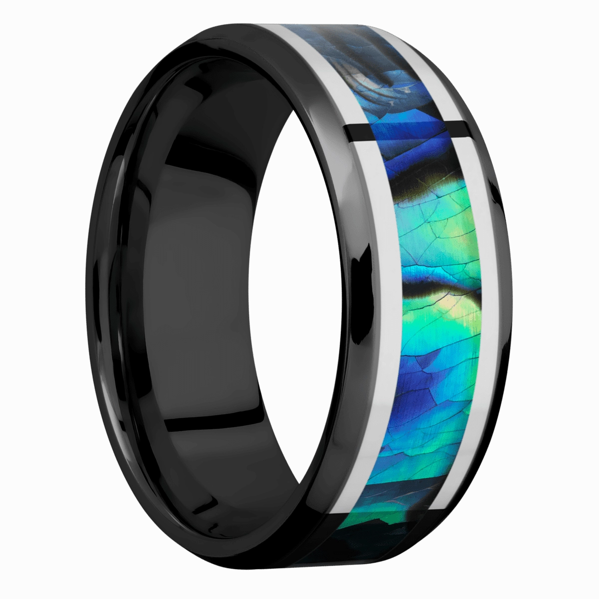 Pastel Look Subtle Mood Zirconium with Polish , Polish Finish and Sterling Silver Inlay