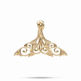 Living Heirloom Whale Tail Pendant in Gold - 35mm Shining Accent