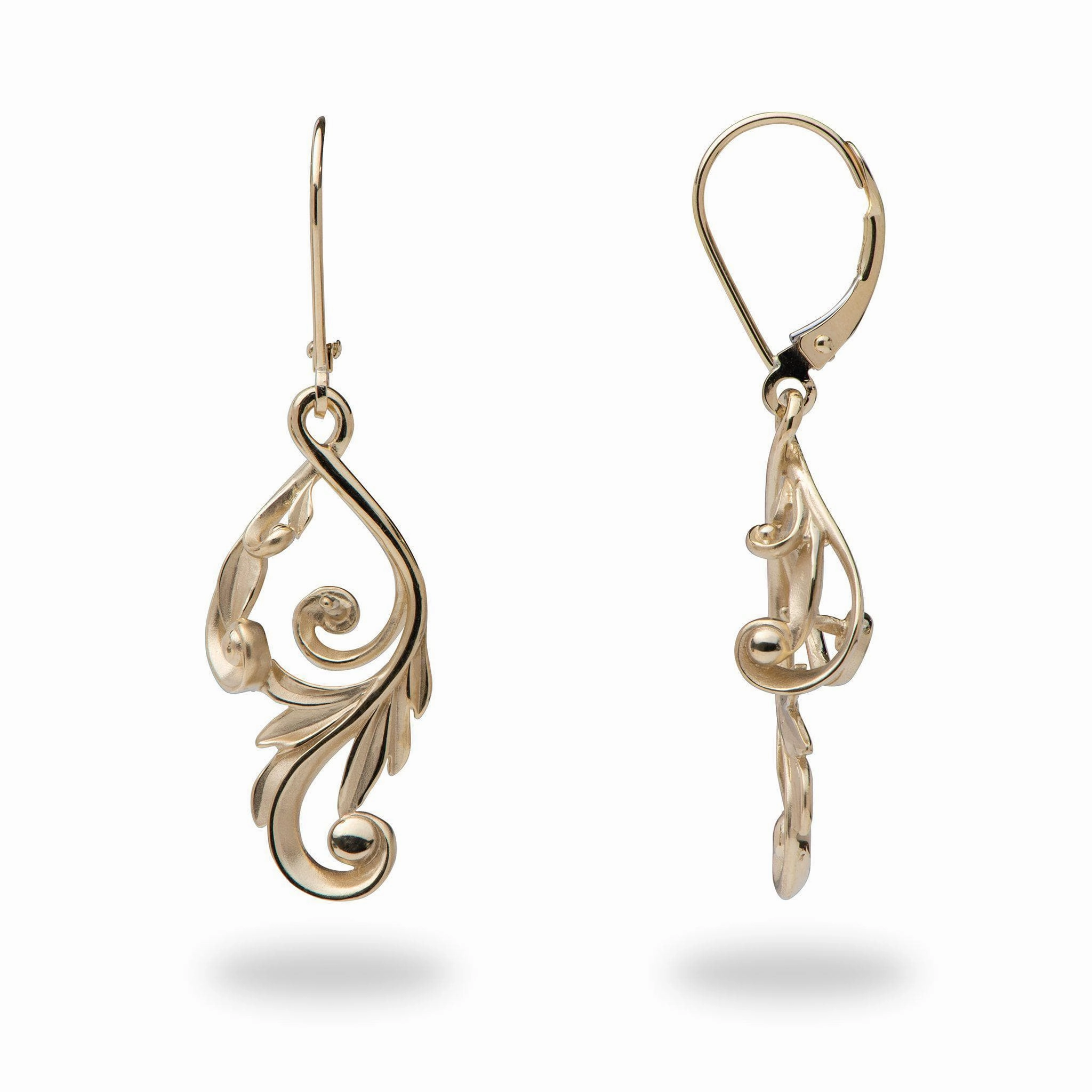 Pick A Pearl Maile Scroll Earrings in Gold - 26mm Refined Jewelry Subtle Mood