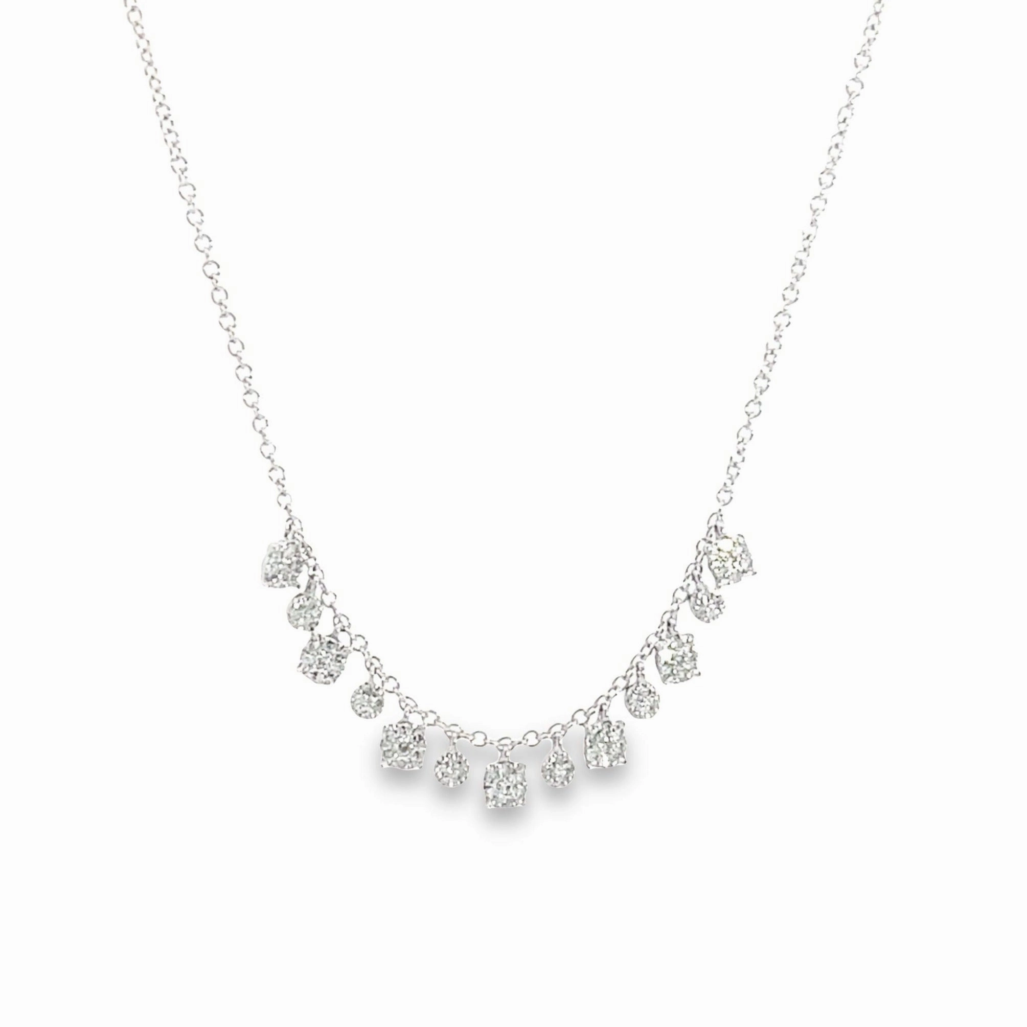 Beach Vibes White Gold Pave Station Diamond Necklace