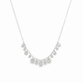 Beach Vibes White Gold Pave Station Diamond Necklace