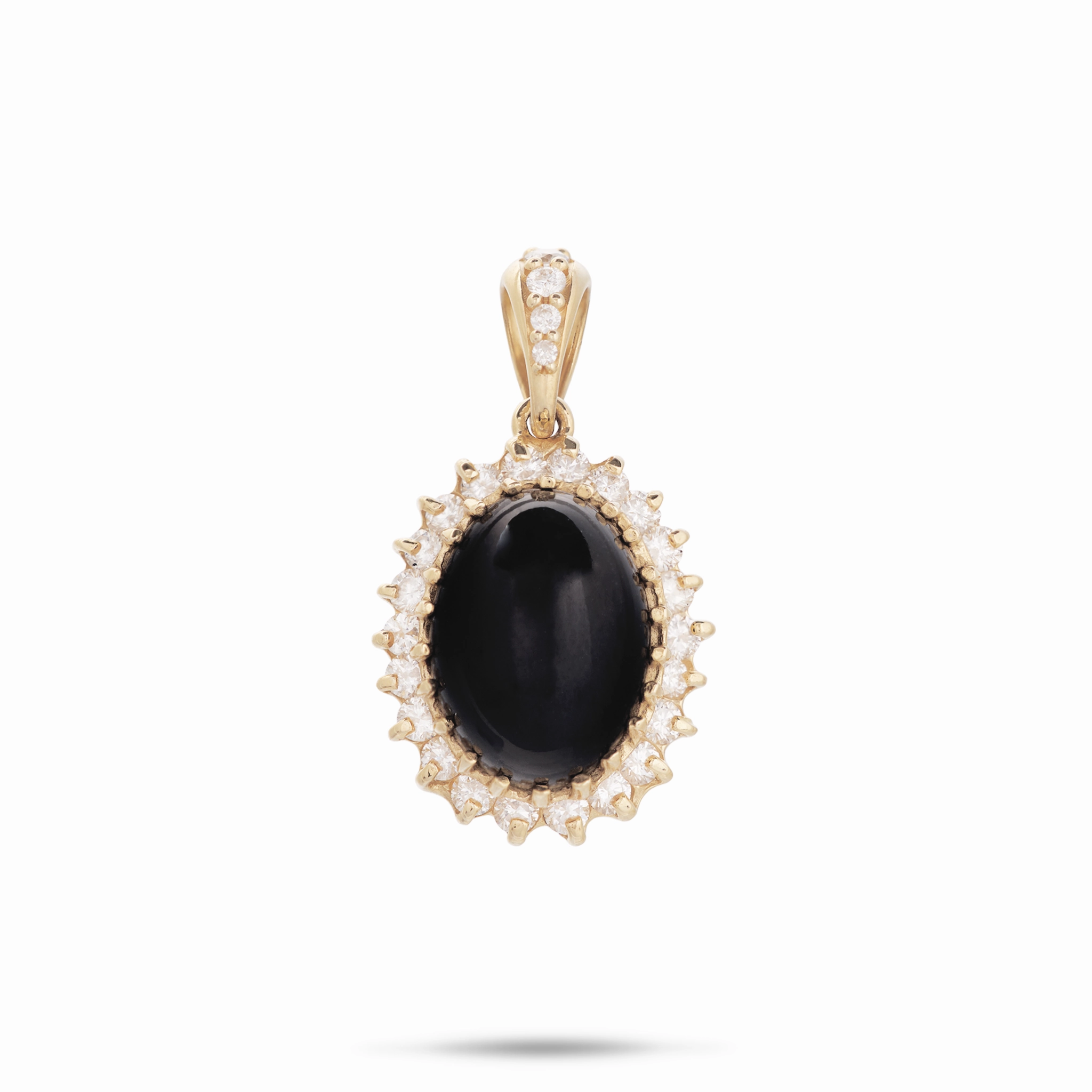 Soft Glimmer Impeccable Cut Princess Ka??iulani Black Coral Pendant in Gold with Diamonds - 18mm