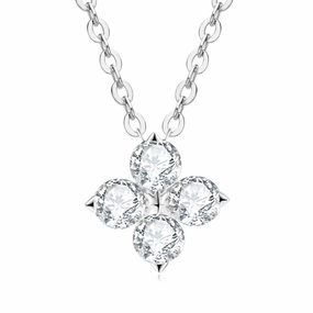 urban vibe Clover Diamond Pendant Necklace | S925 | Moissanite