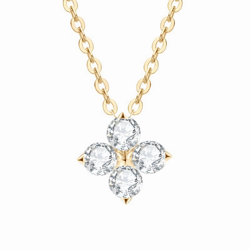 Clover Diamond Pendant Necklace | S925 | Moissanite Everyday Finish Sophisticated Design Finish