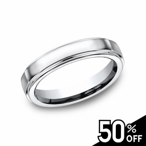 Elegant Pair Special Occasion Cobalt Chrome 5mm Comfort-Fit High Polished Wedding Band