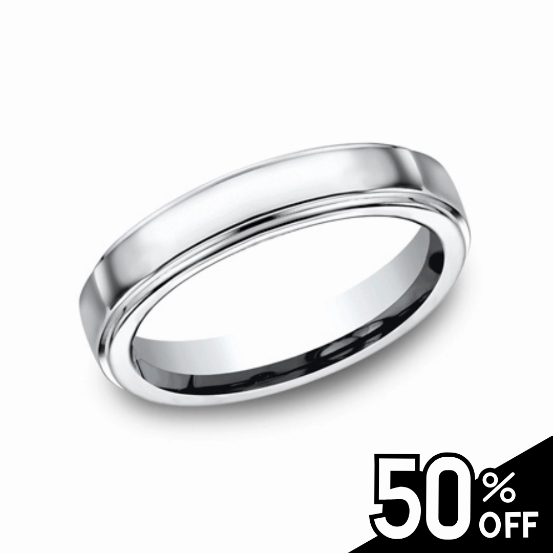 Elegant Pair Special Occasion Cobalt Chrome 5mm Comfort-Fit High Polished Wedding Band