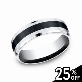 Cobalt Chrome with Ceramic Inlay Design Wedding Band Timeless Craft Design Romantic Mood