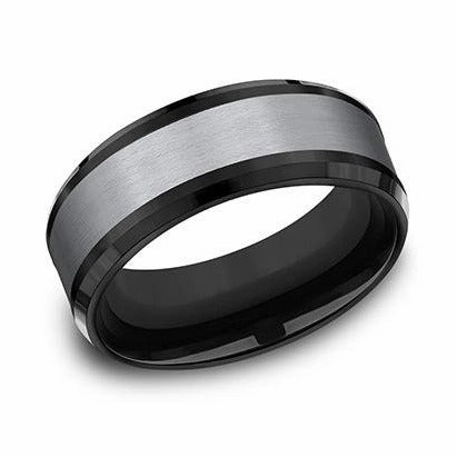 Comfort-Fit Tantalum Wedding Band with Satin Finish Distinctive Look Gifting Vibes
