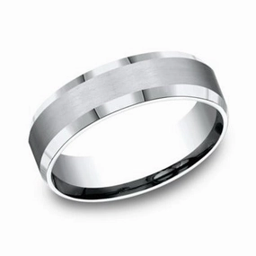 Comfort-Fit White Cobalt Wedding Band Simple Glow