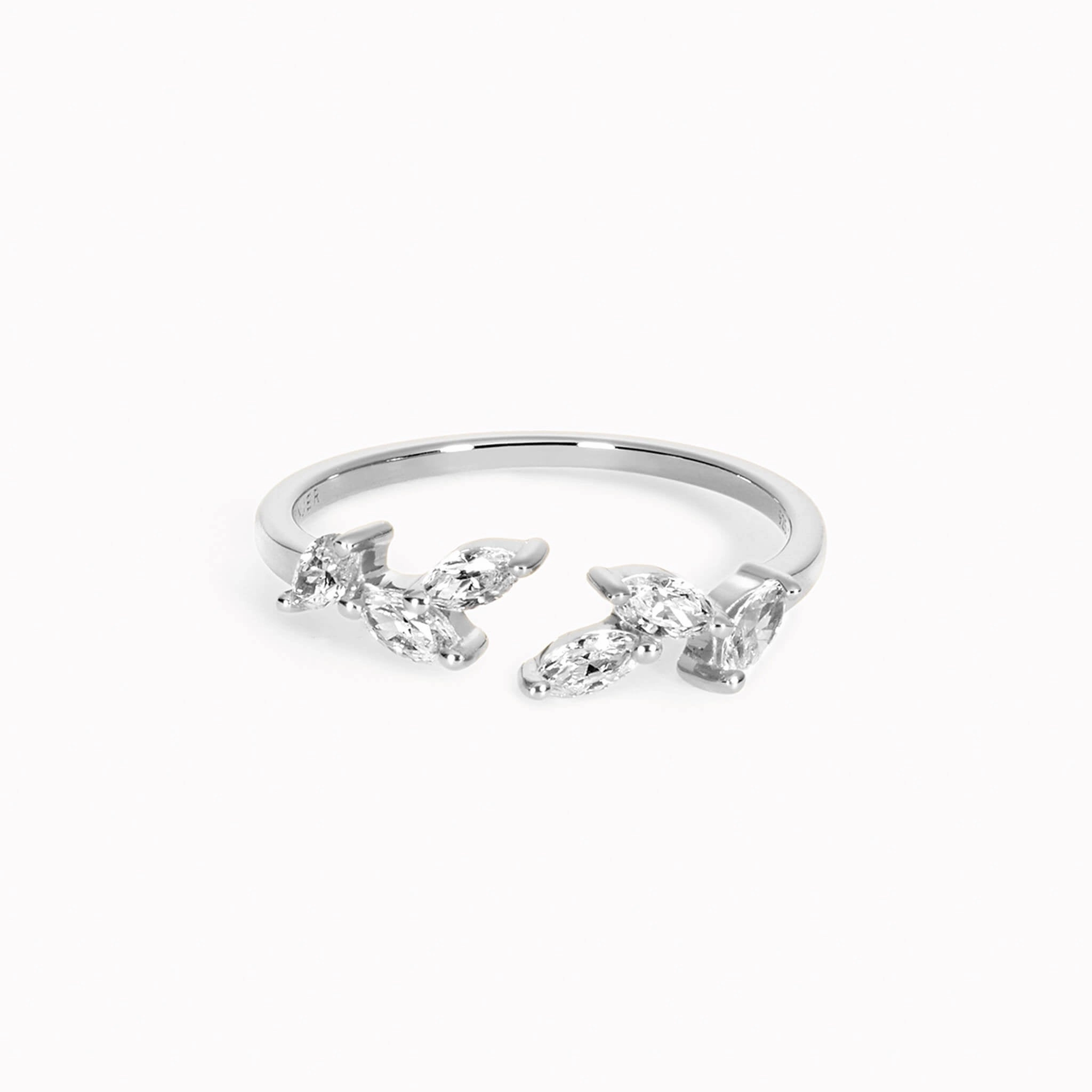 Silver Open Leaf Ring - Ada Minimal Style Minimalist Accent
