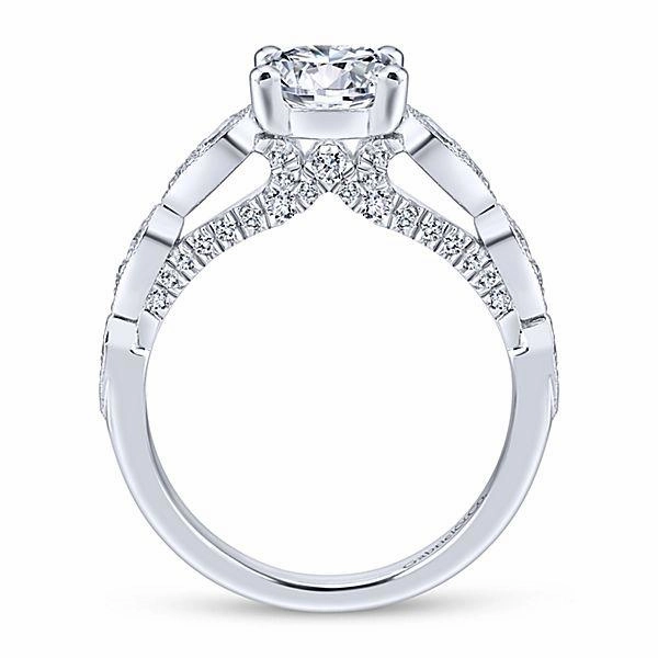 Superior Ornament Vintage Station Round Diamond Ring .46 Cttw 14K White Gold 386A