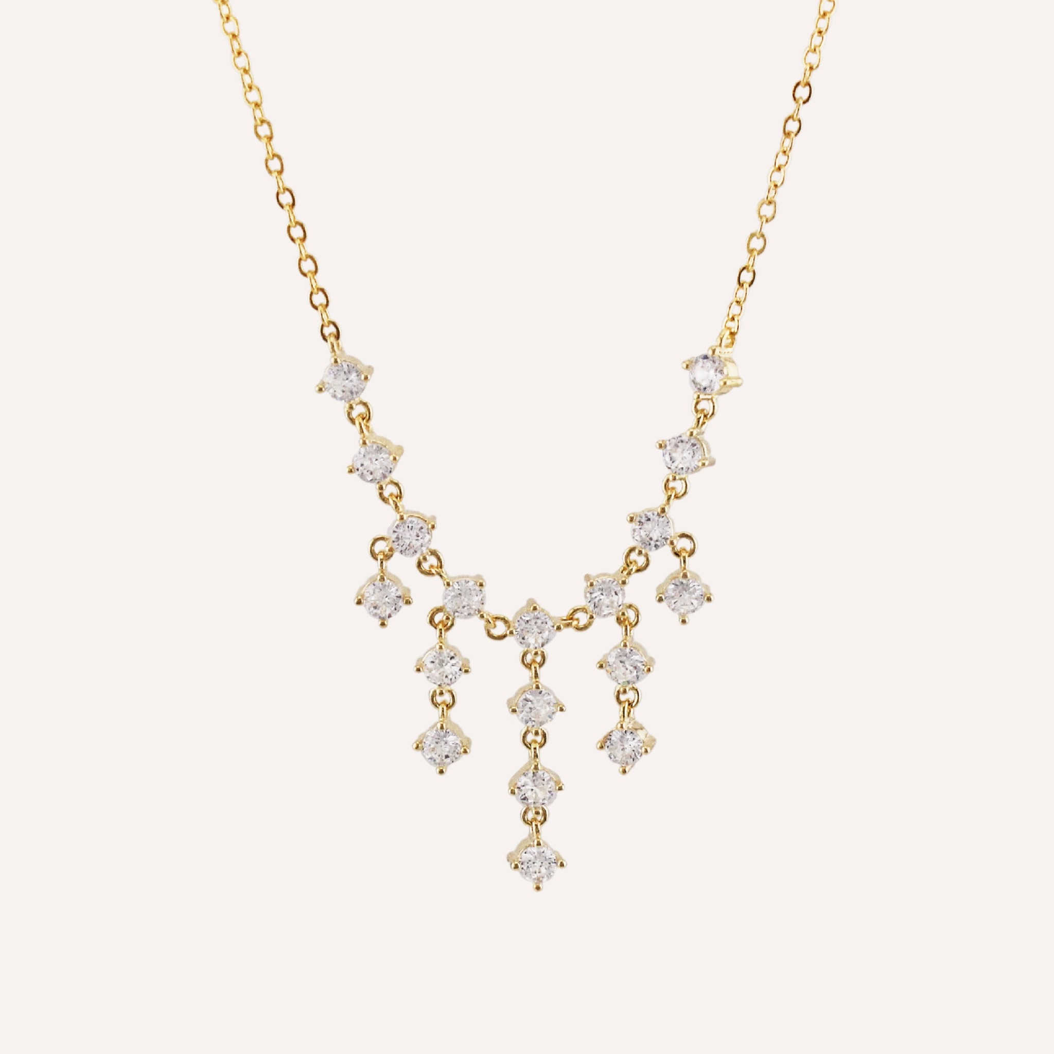 Eye-Catching Craft WATERFALL DIAMOND DROP NECKLACE