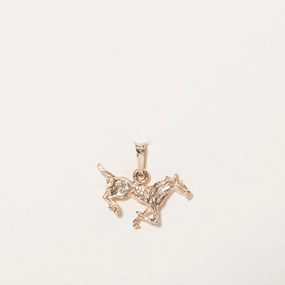 10k Yellow Gold Horse Charm Smooth Glow