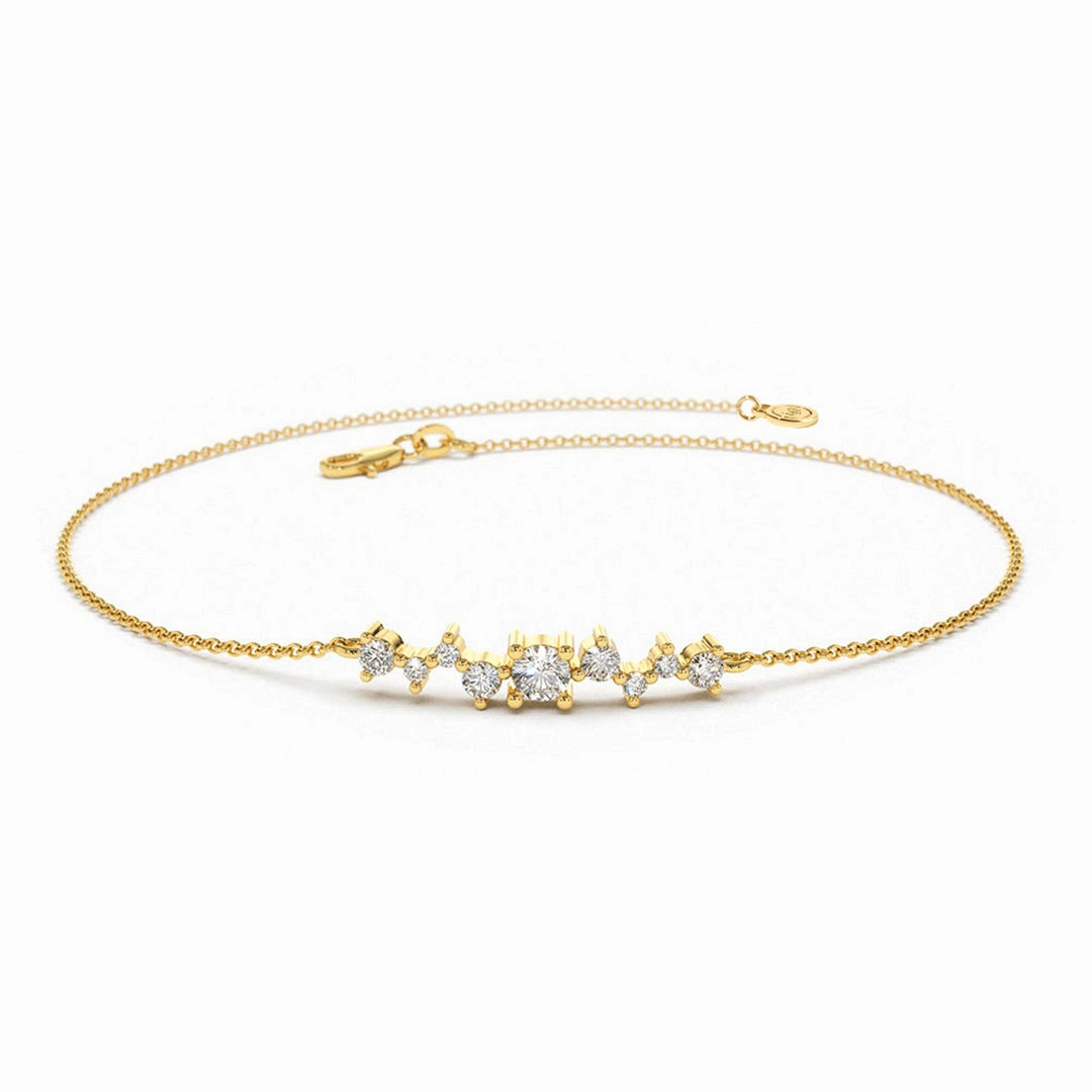 Party Moment Urban Fit Starburst Cluster Moissanite Bracelet