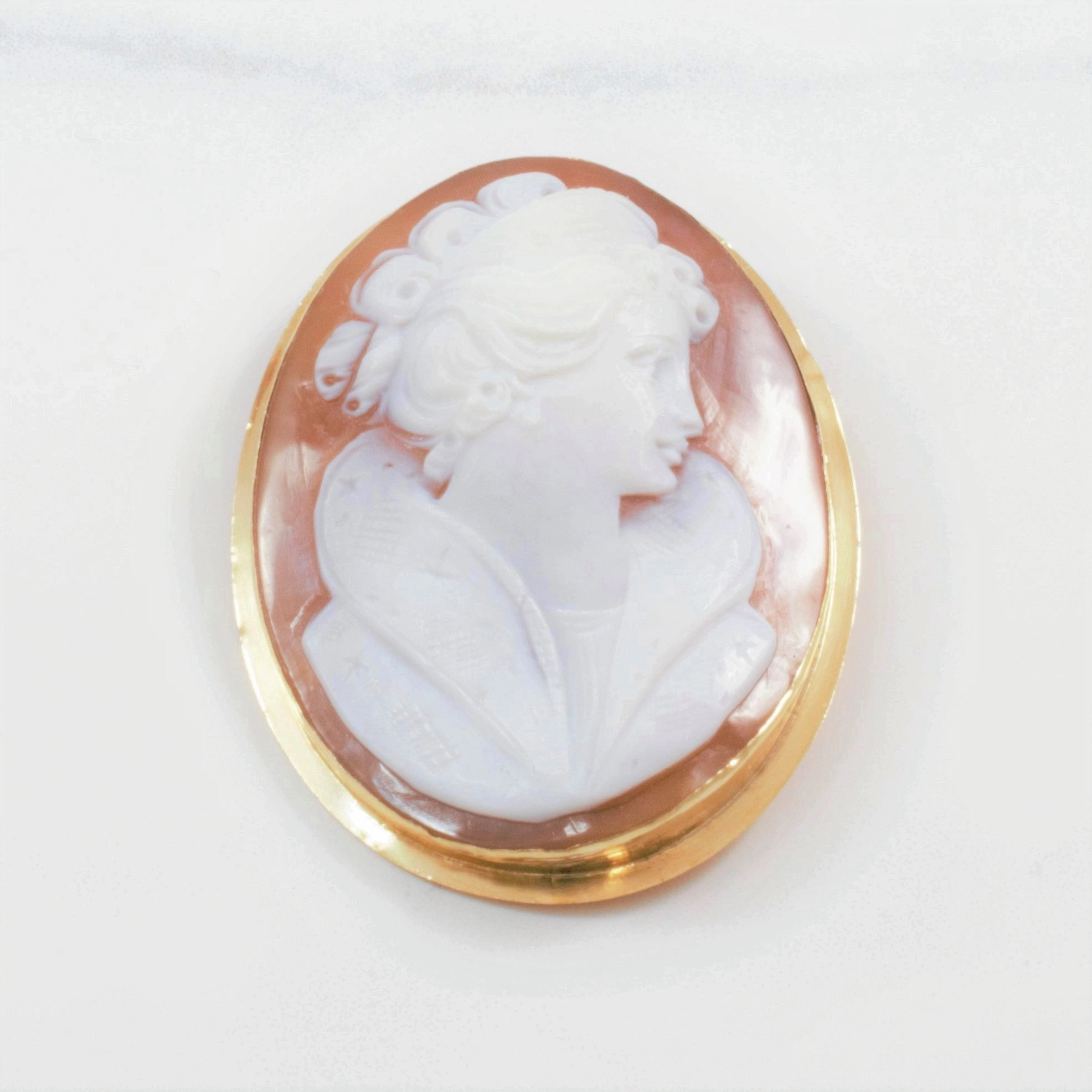 Textured Layers Daily Style Convertible Cameo Brooch Pendant Circa 1930's