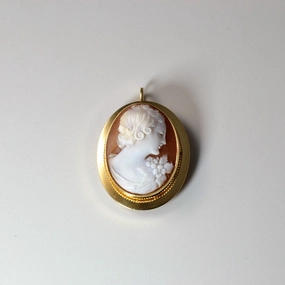 Convertible Cameo Pendant/Brooch | Sleek Shine Eye-Catching Sparkle