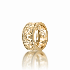 Glamorous touch Living Heirloom Ring in Gold with Diamonds - 10mm