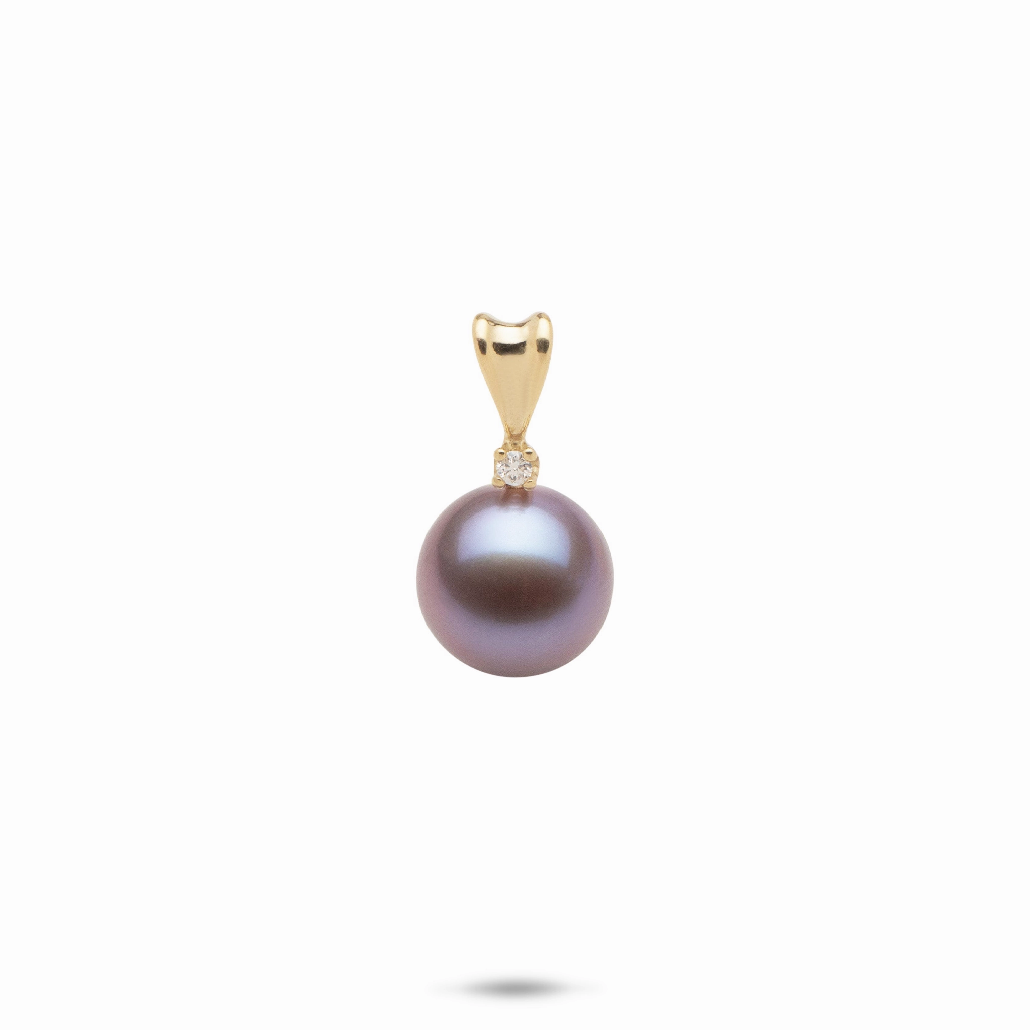 Lilac Freshwater Pearl Pendant in Gold with Diamond - 9-10mm Special Edition Quick Match