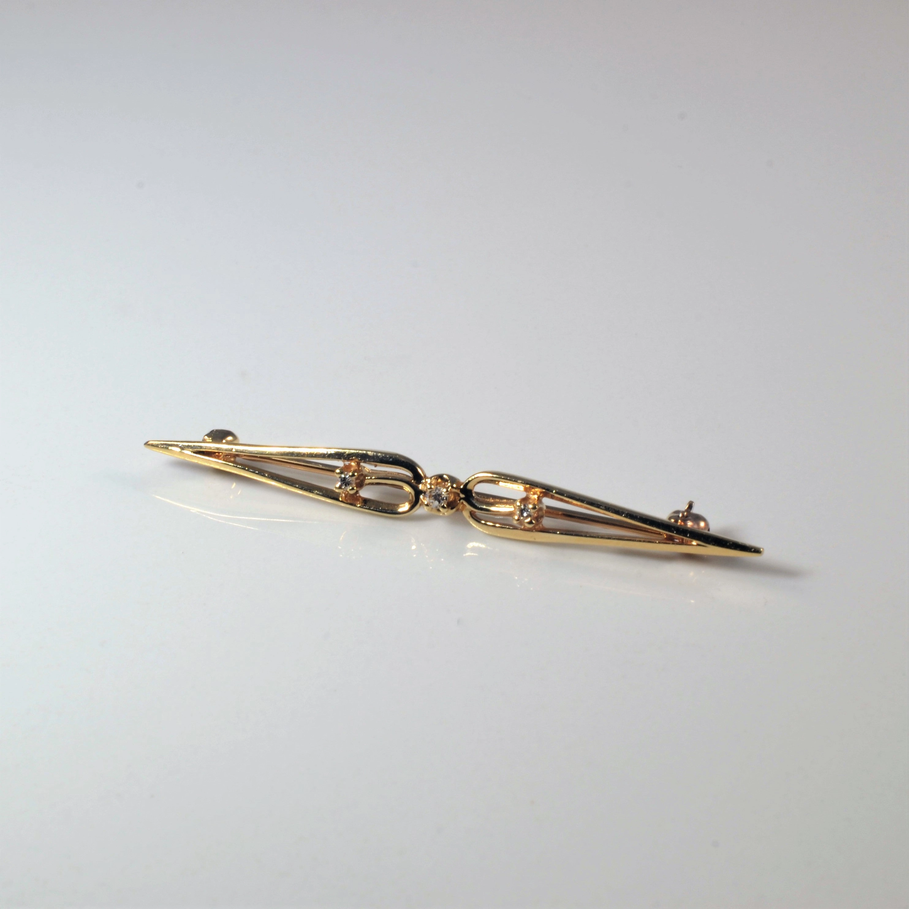 Three Stone Diamond Brooch | 0.04ctw | Charming Sparkle