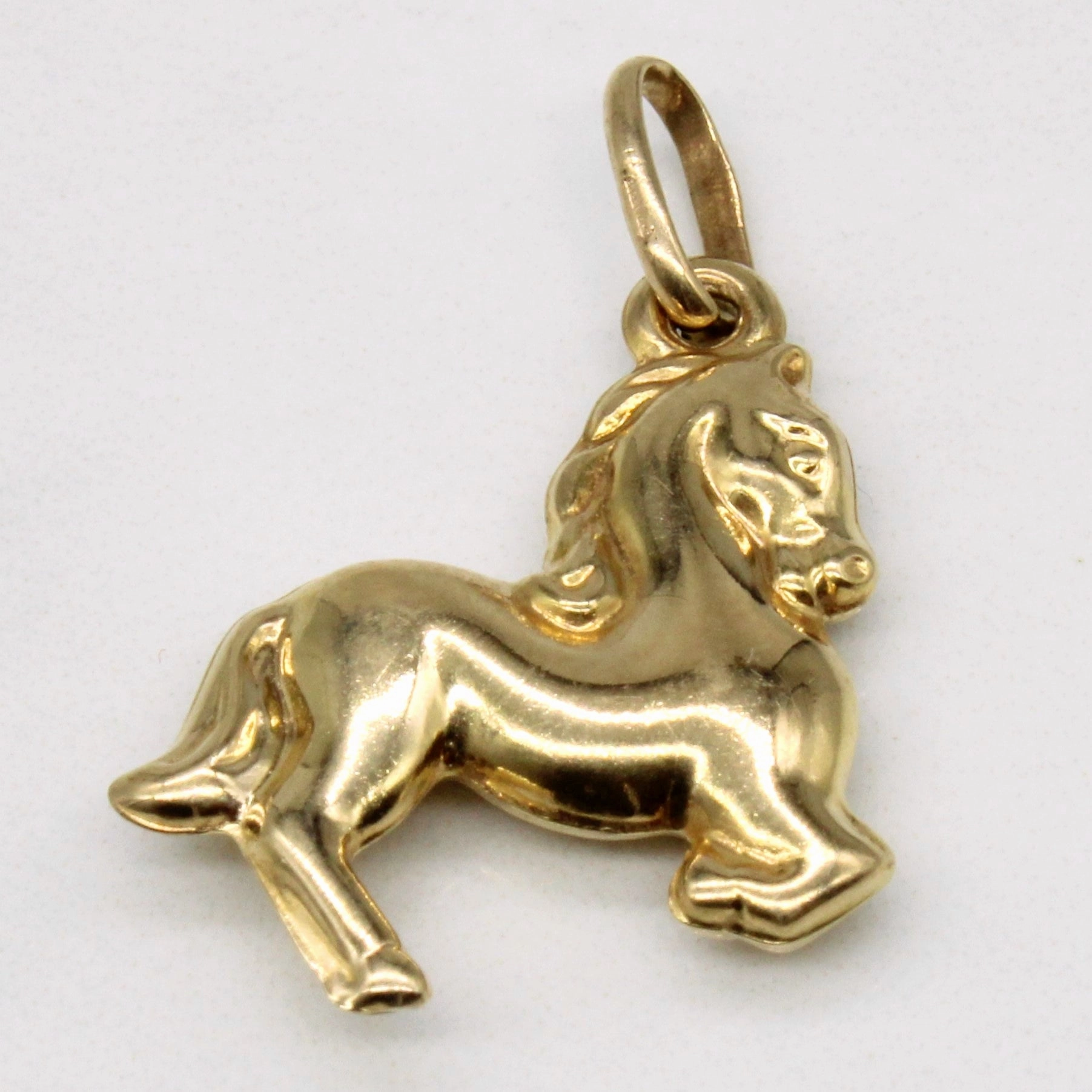 Sophisticated Shine Pieces Polished Spark 10k Yellow Gold Horse Charm