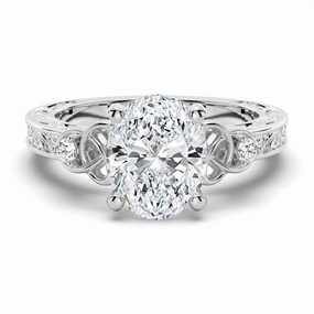 exquisite design Vintage Celtic Knots Design Oval Moissanite Engagement Ring